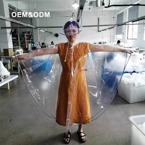 Poncho <span class=keywords><strong>de</strong></span> <span class=keywords><strong>pluie</strong></span> transparent personnalisé, imperméable et réutilisable en EVA, avec capuche et bordure réfléchissante <span class=keywords><strong>de</strong></span> sécurité pour le vélo - Product Image 1