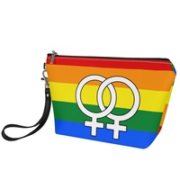 Pochette de maquillage personnalisée en PU (motif arc-en-ciel) pour le voyage, le rangement sur coiffeuse et la vente en gros – Thème lesbien et gay