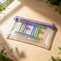 Trousse à crayons transparente en PVC avec fermeture éclair, trousse de maquillage mignonne à motif de dessin animé, organiseur de papeterie étanche pour enfants unisexe
