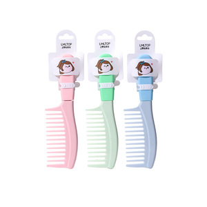 Lmltop Peine para el cabello de dientes anchos con diseño de dibujos animados y mango de silicona para bebés y niños, herramienta de peinado SY753 - Product Image 1