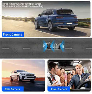 Nuovissimo 1080P Wireless Dashcam 3.18 pollici IPS schermo 3 obiettivi per sensore anteriore G Sony Black Box <span class=keywords><strong>auto</strong></span> Dash Camera connettività Wifi - Product Image 6