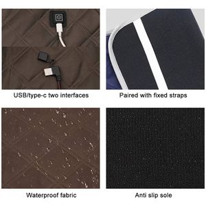 เก้าอี้แคมป์ปิ้ง 4 จุดให้ความร้อน ชาร์จ USB/Type-C ควบคุมอุณหภูมิอัจฉริยะ ปรับระดับความเร็วได้ 3 ระดับ พร้อมหมอนรองหลังและเบาะรองนั่ง - Product Image 5