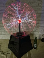 Lampu bola Plasma dengan bola kaca besar dengan lampu sensitif sentuhan 20 inci bola plasma