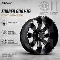Jantes en aluminium forgé de 17 pouces pour SUV et pick-up tout-terrain, noires usinées, 4, 5, 6 ou 8 trous, pour modernisation et adaptation