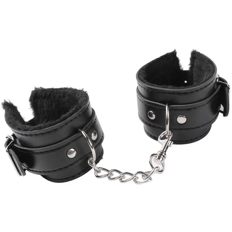 BDSM Bondage polsini a mano, polsini da polso in Silicone polsini alla caviglia per giochi di sesso per adulti, manette pelose in peluche polsini in pelle per le mani del sesso