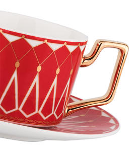 European style Deluxe Ceramic Coffee <b>Tea</b> cup and saucer <b>set</b> with gold handle - Product Image 6