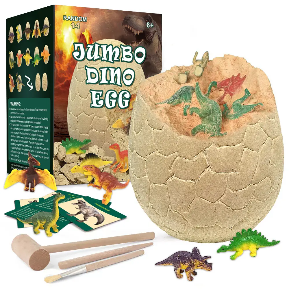 HOYE CRAFT Mainan Simulasi Anak, Mainan Simulasi Penggalian Telur Dinosaurus DIY untuk Anak-anak