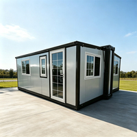 Maison préfabriquée extensible, maison conteneur 2 chambres, maison modulaire à ossature acier, maison conteneur pliable, imperméable et isolée