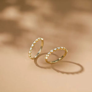 Anello personalizzato Mossanite promessa a forma di cuore per Gifts14k placcato oro fidanzamento e fede nuziale argento Sterling S925 anello cuore - Product Image 5