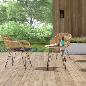 Chaise de salle à manger en rotin de style américain, nouvelle conception, en <span class=keywords><strong>aluminium</strong></span>, pour <span class=keywords><strong>cuisine</strong></span>, restaurant, bar, jardin, dîner en plein air - Product Image 2