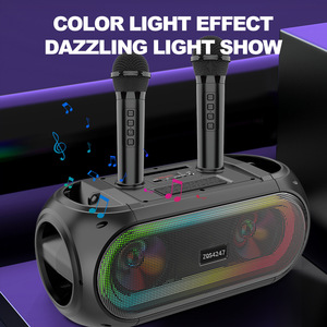 25W Máy Karaoke với 2 micro không dây hệ thống PA hát từ xa loa không dây di động với đèn <span class=keywords><strong>LED</strong></span> cho bữa tiệc - Product Image 3