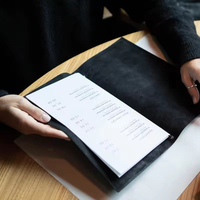 Porte-menu en cuir PU personnalisé à livraison rapide pour café, bar, restaurant, couverture de menu vintage en cuir A5, livres de menus en cuir
