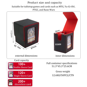   Boîte de rangement portable de luxe en cuir PU écologique pour plus de 200 cartes avec fenêtre de visualisation pour cartes de jeu PTCG TCG MTG - Product Image 2