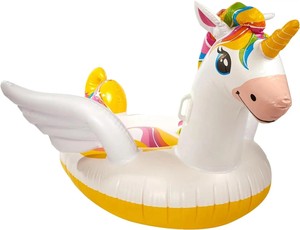 Bouée gonflable géante licorne, radeau de piscine à chevaucher avec poignées, jouet aquatique d'été pour adultes et enfants - Product Image 4