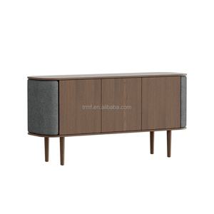 Aparador Esquinero Pequeño y Delgado de Diseño Industrial Nórdico de Primera Calidad, Mueble de Pasillo Contemporáneo de Madera Maciza, Ensamblado en Fábrica - Product Image 4