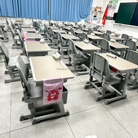 Vente en gros XIANGJU nouveau design confortable salle de classe étudiante pause déjeuner bureau et chaise avec panier de rangement