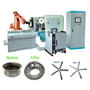 Industrial Heavy Duty Metal Parts Finishing Deburring Working Full Automatic Grinding And Polishing Machine For Wheel Rim Axle