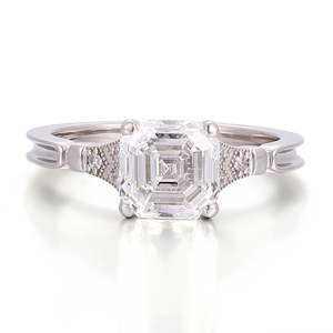 Платиновое кольцо с бриллиантом в классическом стиле «Пронс», PT950, основной камень 1 карат, огранка «Ашер», выращенный в лаборатории бриллиант, обручальное или юбилейное кольцо - Product Image 2