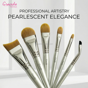 Juego de Brochas de Maquillaje de Pelo Sintético de Alta Calidad, Mango Metálico Plateado de Lujo, Herramientas de Belleza para Maquilladores Profesionales - Product Image 6