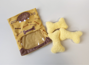 Giocattolo per Cani in Peluche con Nascondiglio per Cibo, Interattivo, da Masticare, con Suoni, Set di Patatine e Ossa di Carta - Product Image 5