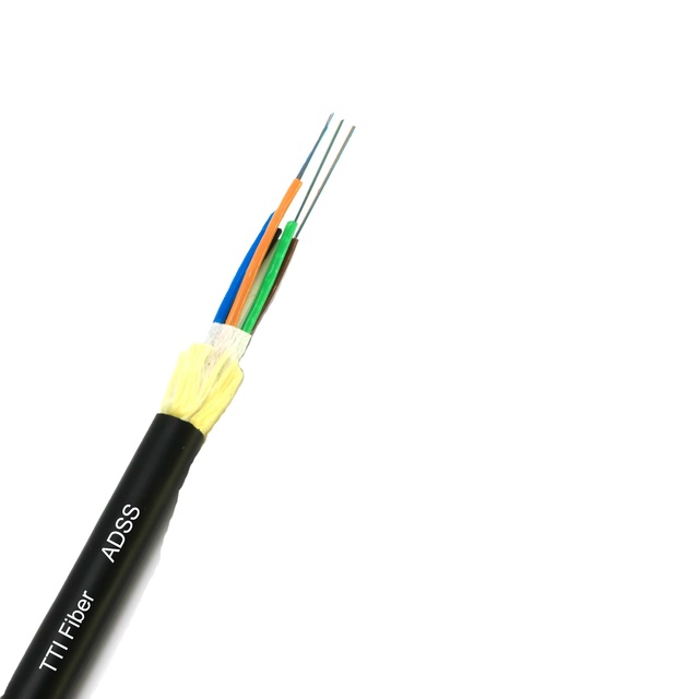ADSS Span 100M SMG652D Steel Messenger Wire 8F 12F 24F FRP Aramid Yarn Aerial Self-supporting Fibre Cable