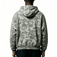 Fournisseur de choix : Sweat à capuche vintage oversize camouflage style Hip Hop, anti-rétrécissement, coupe-vent, en molleton bouclette épais de haute qualité, streetwear