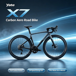 Bicicleta de Carretera de Carreras de Fibra de Carbono Twitter con Freno de Disco Hidráulico R7120-2*12s Manual 700*30c X7 Road - Product Image 1