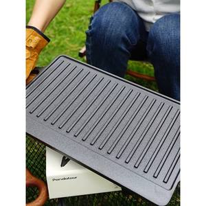 กระทะปิ้งย่างบาร์บีคิวเกาหลีแบบสองด้านสำหรับตั้งแคมป์กลางแจ้ง ทำจากเหล็กหล่อ ใช้ได้กับเตาแก๊สและเตาแม่เหล็กไฟฟ้า - Product Image 2