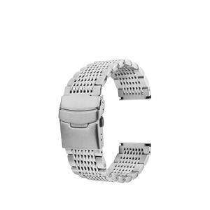 Solid quindici Bead in acciaio inox <span class=keywords><strong>cinturino</strong></span> per <span class=keywords><strong>Huawei</strong></span> per Samsung doppia fibbia 22mm <span class=keywords><strong>cinturino</strong></span> <span class=keywords><strong>orologio</strong></span> - Product Image 2