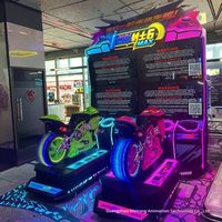 Équipement d'arcade, machine de jeu de course de moto à mouvement 3D Phantom Knight à quatre écrans de 65 pouces, simulateur pour adultes, matériel, boîte en bois