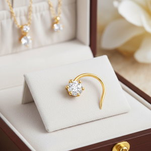 0.10ct Natural Real Solitaire Diamond Stud Nose Pin for Children's Diamond <b>Necklaces</b> - Product Image 3