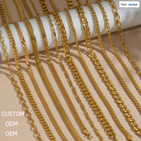 Collar de Cadena de Acero Inoxidable Impermeable, Varios Estilos, Cadena Cubana, Espiga, Serpiente, ¡Gran Venta!
