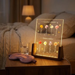 Plaque lumineuse en acrylique personnalisée Feng Shui Jardin de Grand-Mère, impression UV |   Cadeau personnalisé pour <span class=keywords><strong>la</strong></span> fête des mères 2026 |   Décoration florale de nuit - Product Image 5