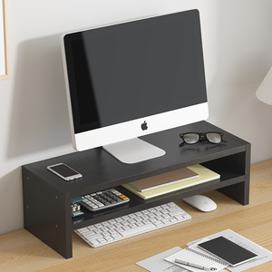 Soporte de Madera para Monitor de Escritorio, Estante de Oficina, Caja de Almacenamiento de 2 Niveles, Tipo Rectangular - Product Image 1