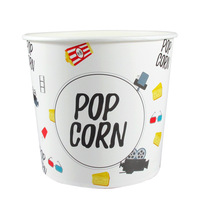 Seau en papier blanc en carton personnalisé pour poulet frit, popcorn, emballage alimentaire
