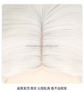 Peluca de Cosplay de Reina Blanca <span class=keywords><strong>Alicia</strong></span>, Ondas Grandes, Cabello Largo y Rizado, 60 cm, 300 gramos, Pelucas de Moda Europeas y Americanas, Peluca de Cabello <span class=keywords><strong>Rubio</strong></span> Rizado - Product Image 4