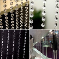 Guirlande suspendue transparente en acrylique cristal diamanté de 14 mm pour centre de table arbre Manzanita, chaîne de perles pour lustre, découpe artisanale