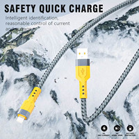 Câble de données USB2.0 Micro Type-C en nylon tressé super rapide en cuivre pur de 1 m pour téléphones mobiles