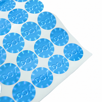 Fournisseur d'étiquettes holographiques imperméables découpées sur mesure, autocollant holographique rond avec logo bleu personnalisé pour casquette