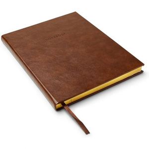 Large Leather <b>Lined</b> Journal <b>Notebook</b> Hardcover 8X10inch 256 Ruled Ivory Pages Gilded Ribbon Bookmark Lay Flat - Product Image 1