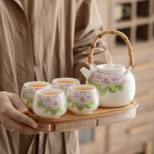 ชุดน้ำชาจีน ชุดกาน้ำชา 1 ใบ และถ้วยชา 4 ใบ ชุดน้ำชาคุนฟูสุดหรู - Product Image 5