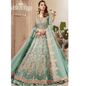 Robe en tulle brodée 3 pièces avec dupatta en mousseline brodée - Product Image 1
