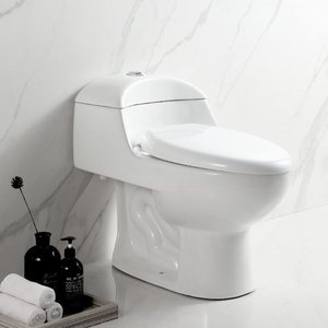 Haute qualité en céramique <span class=keywords><strong>de</strong></span> petite taille monobloc S-trap <span class=keywords><strong>toilette</strong></span> allongée désodorisation automatique Siphon Jet rinçage réservoir d'eau basse - Product Image 1