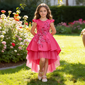 <span class=keywords><strong>Robe</strong></span> de mariée style occidental pour fille, élégante <span class=keywords><strong>robe</strong></span> à col rond pour bébés filles, robes perlées pour enfants de 10 ans - Product Image 4