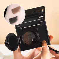 Crème à coussin d'air bicolore pour les sourcils Poudre de crème à sourcils longue durée imperméable teintée naturelle