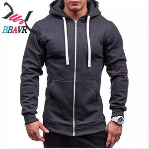 Sudadera con capucha y cremallera completa para hombre, de punto, color liso, para primavera, otoño e invierno, chaqueta polar. - Product Image 2