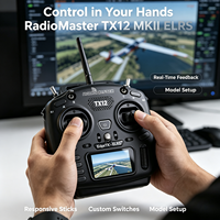 Radiomaster TX12 Mark II Radiocommande compacte compatible 21700/18650 USB-C QC3.0 avec gimbals à effet Hall 16 canaux pour avion RC