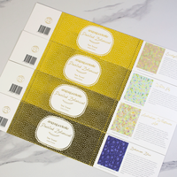 Manchon en papier 350 g/m² à motif couleur imprimé sur mesure avec logo doré à chaud pour emballage de torchons avec autocollant 3M