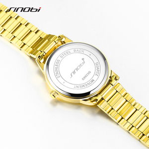 Montres <span class=keywords><strong>de</strong></span> luxe pour couple SINOBI, montres-bracelets à quartz pour homme et femme, bracelet en acier inoxydable, étanches, Relogio, prêtes à être expédiées - Product Image 6