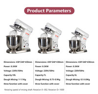 Mélangeur électrique pour gâteaux et aliments, bol de 5l, batteur à oeufs, batteur à crème, mélangeur de pâte à pain pour boulangerie